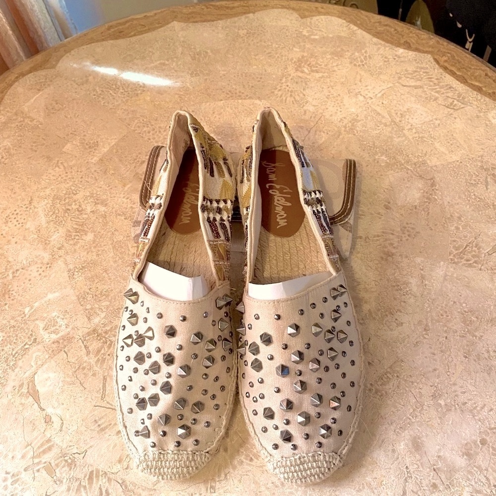 Sam Edelman Beaded studded Woven Espadrille BN 8.5